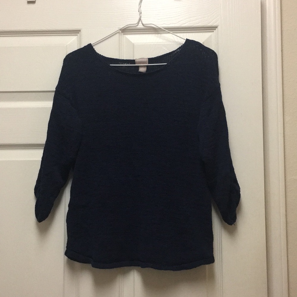 Navy 3/4 sleeve sweater